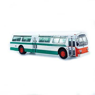 Iconic Replicas 870283 HO Scale 1980 GM 3102 (Fishbowl) Bus - Assembled -- AC Transit San Francisco (white, green, red)