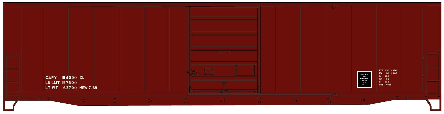 Accurail 5599 Ho 50'Steel Boxcar Dataonlyoxi