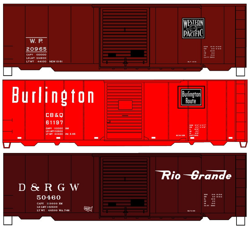 Accurail 8077 Ho 40' Steel Box Wp,Burl,D&Rgw