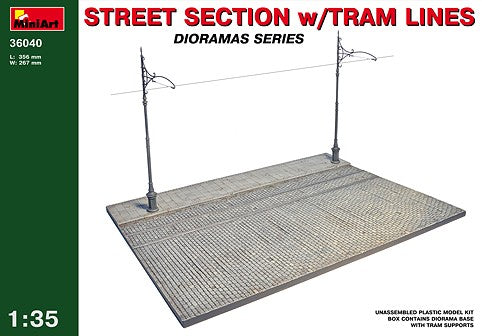 Miniart Models 36040 1/35 Street Sections (2 7"x10.5") w/Tram Lines