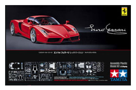 Tamiya 24302 1/24 Enzo Ferrari Car w/Carbon Pattern Decals (Molded in Red)