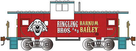 Bachmann 16614 HO Scale 36' Wide-Vision Caboose - Ready to Run - Silver Series(R) -- Ringling Bros. and Barnum & Bailey(TM) (red, white)