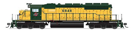 Broadway Limited 6780 HO Scale EMD SD40-2 Low Nose - Sound and DCC - Paragon4(TM) -- Chicago & North Western 6848 (yellow, green)