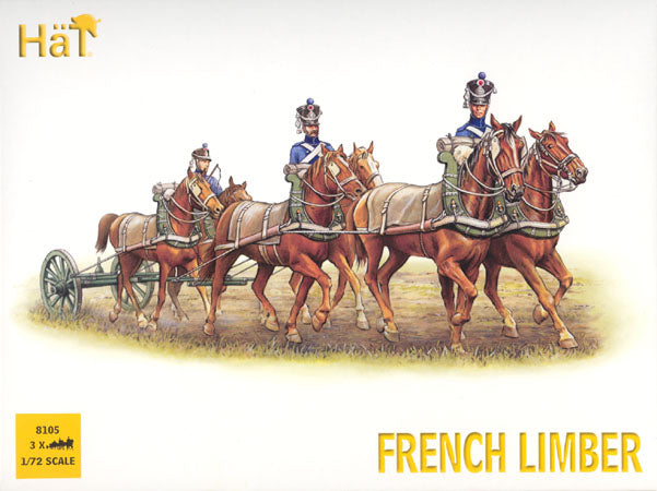 Hat Industries 8105 1/72 French Horse Limber Team (3 Sets)