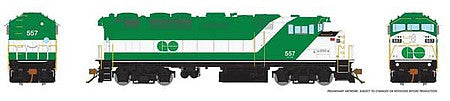 Rapido Trains 19506 HO Scale GMD F59PH - LokSound and DCC -- GO Transit #559 (As-Delivered; green, white)