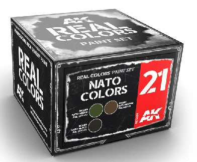 AK Interactive RCS21 Real Colors: NATO Colors Acrylic Lacquer Paint Set (3) 10ml Bottles