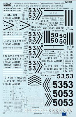 Echelon Decals 35015 1/35 US 3rd Inf Div M1A1HA Abrams Pt3