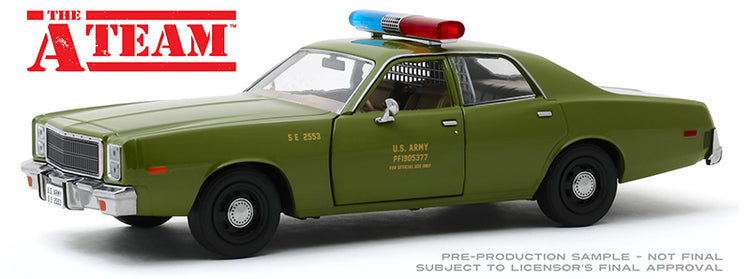 Greenlight 84103 1/24 Scale US Army Police - 1977 Plymouth Fury