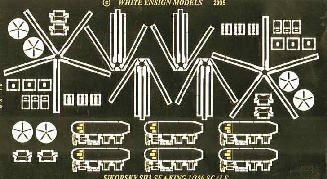 White Ensign Models 3576 1/350 Sea King Detail Set w/Interior for 6 TSM Helicopters (D)
