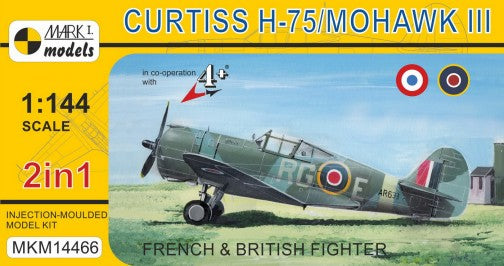 Mark I Models 14466 1/144 Curtiss H75/Mohawk Mk III French/British AF Fighter (2 Kits)
