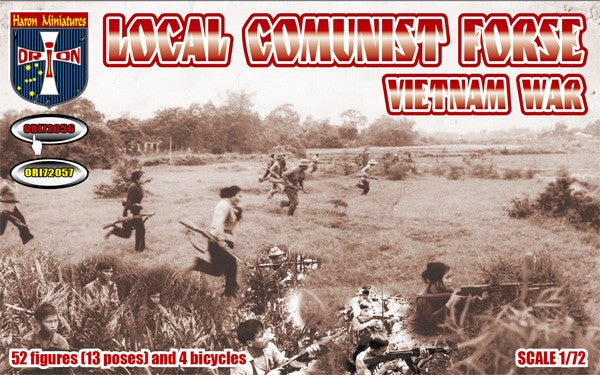 Orion Figures 72056 1/72 Vietnam War Local Communist Force (52) & Bicycles (4)