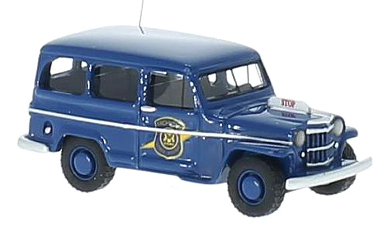 Bos 87012 1/87 Scale Michigan State Police - 1954 Jeep Willys Panel