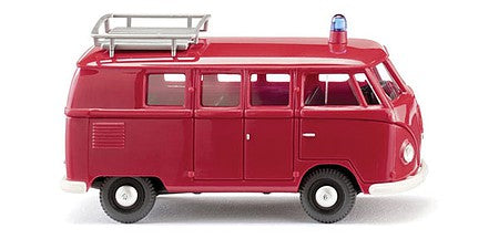 Wiking 78812 HO Scale 1950 Volkswagen T1 (Type 2) Passenger Van - Assembled -- Fire Department (red)