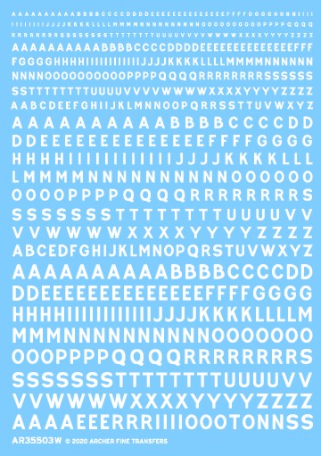 Archer Fine Transfers 35503W Waterslide Decal: 1/35 Generic Lettering WWII British Vehicles (White)