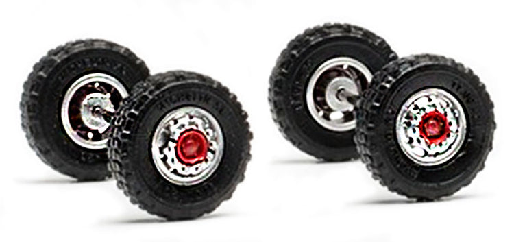 Herpa 876109 1/87 Scale Front Semi-Truck Tires 2-Axle 11 MM Steel Rim