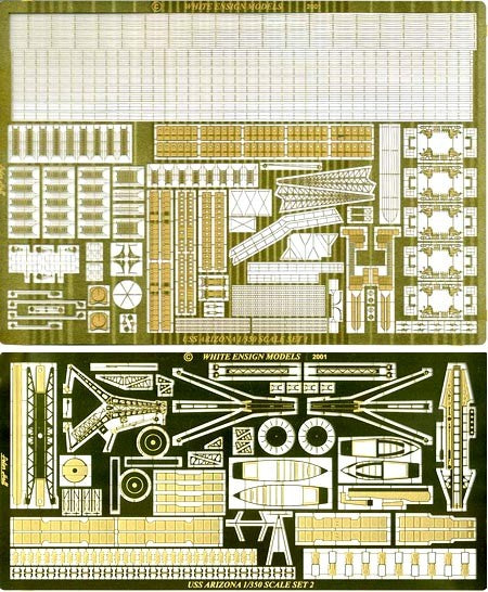 White Ensign Models 3521 1/350 Ultimate USS Arizona Detail Set for TSM (D)