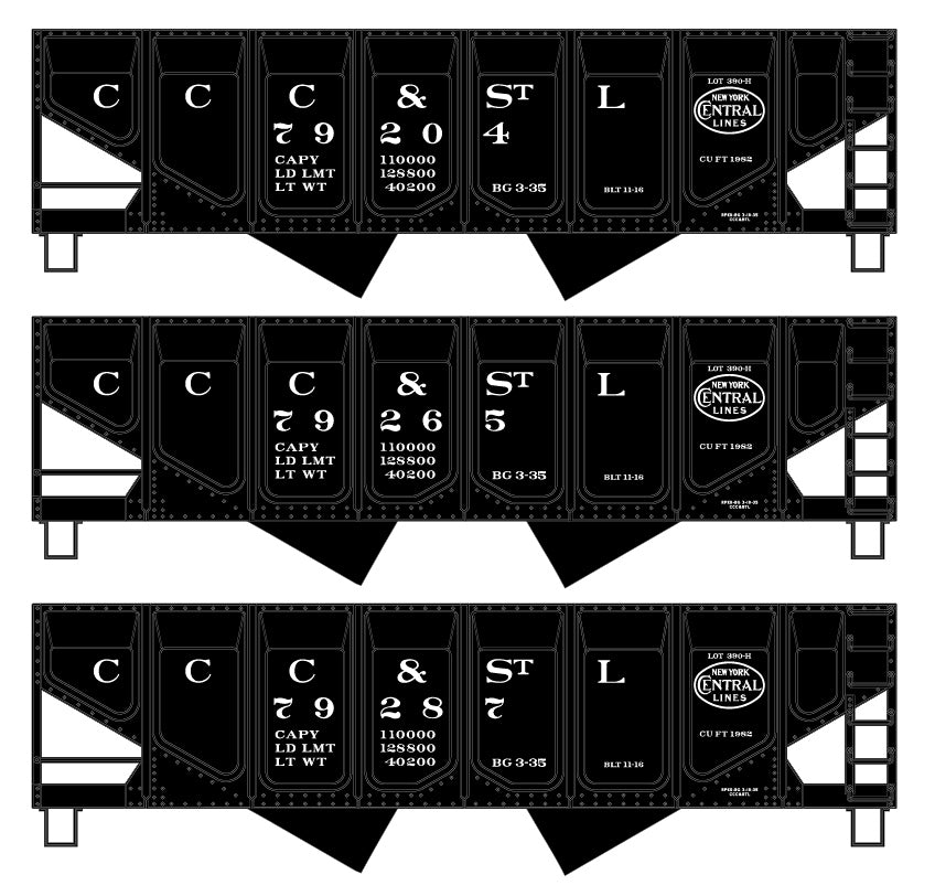Accurail 28204 Ho Ps Twin Hopper 3#Set