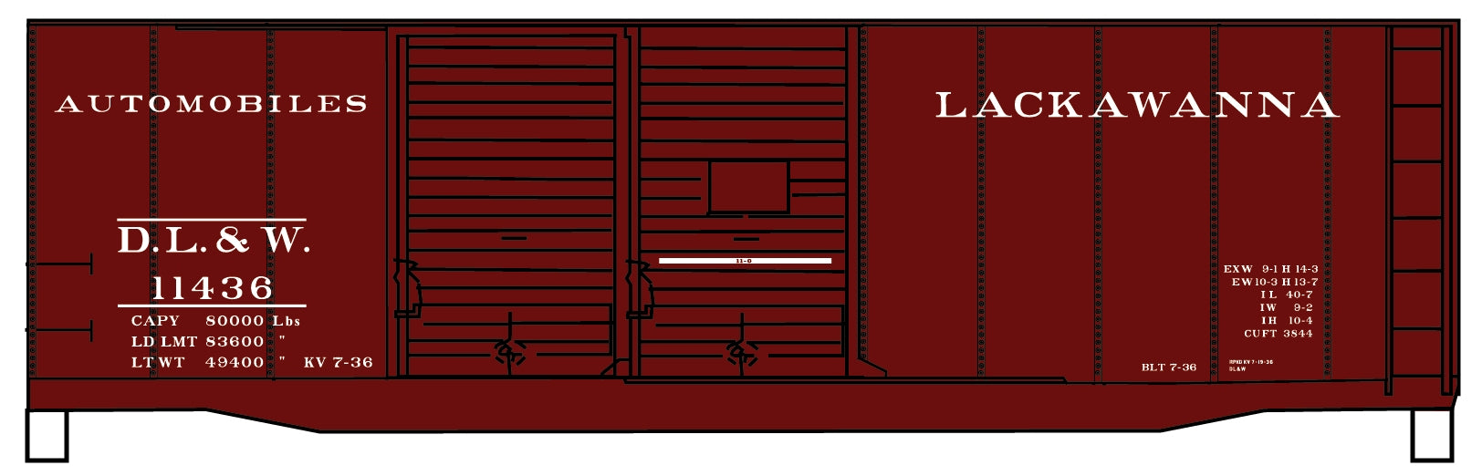 Accurail 3641 Ho 40' Dbl Door Boxcar L&W