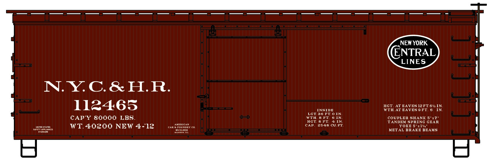 Accurail 1701 36' Dbl Sheath Wood Box Nyc&H