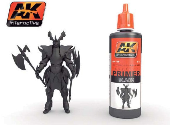 AK Interactive 178 Black Acrylic Primer 60ml Bottle