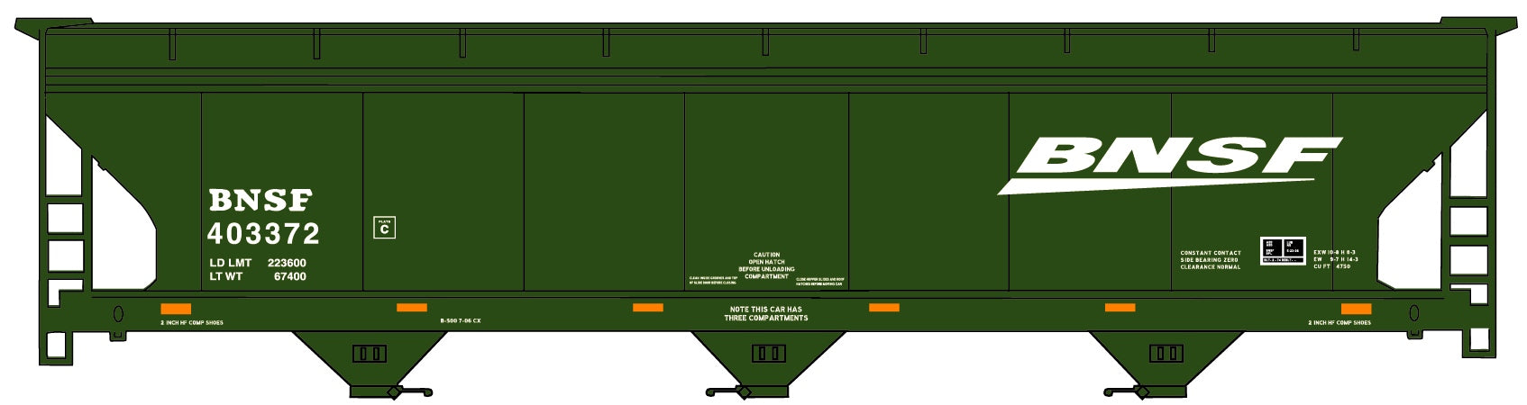 Accurail 2110 Ho Acf Cvd Hopper Bnsf