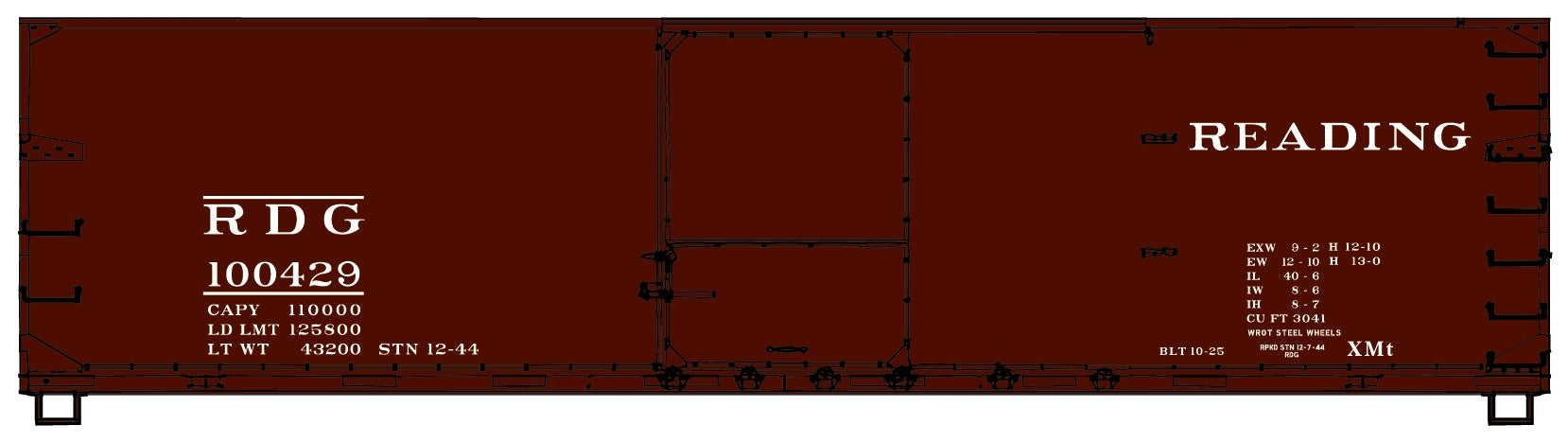 Accurail 4648 40' Ds Wood Boxcar Reading