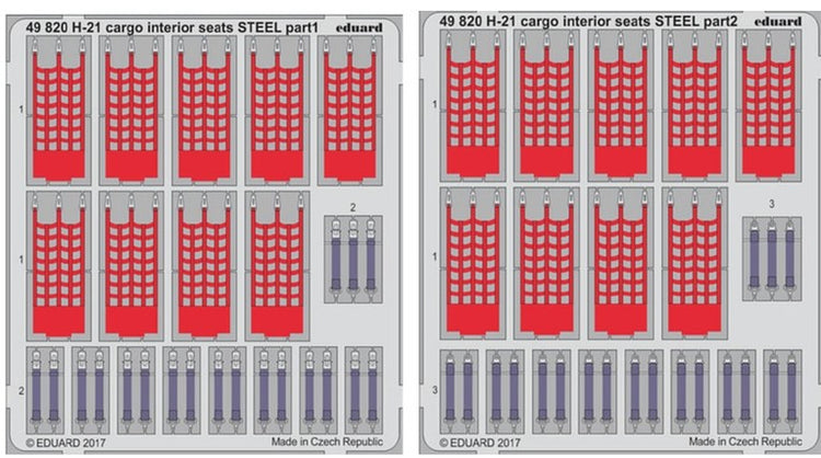 Eduard 49820 1/48 Aircraft- H21C Cargo Seats Steel for ITA (Painted)