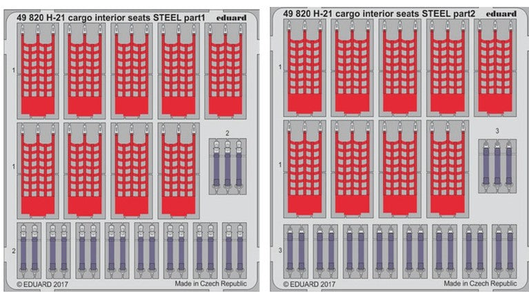 Eduard 49820 1/48 Aircraft- H21C Cargo Seats Steel for ITA (Painted)