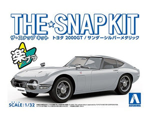 Aoshima 56295 1/32 Toyota 2000GT Car (Snap Molded in Silver Metallic)