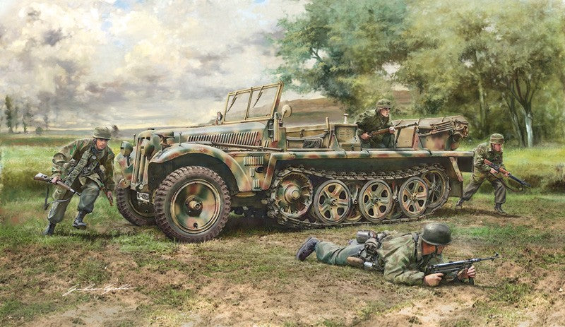 Italeri 6561 1/35 SdKfz 10 Demag D7 Halftrack w/German Paratroopers (4)