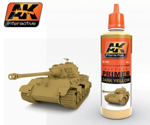 AK Interactive 176 Dark Yellow Acrylic Primer 60ml Bottle (D)