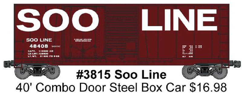 Accurail 3815 Ho 40'Cd Steel Boxcar Soo