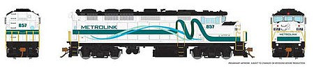 Rapido Trains 19519 HO Scale GMD F59PH - LokSound and DCC -- Metrolink 853 (Ribbon Scheme, white, Teal)