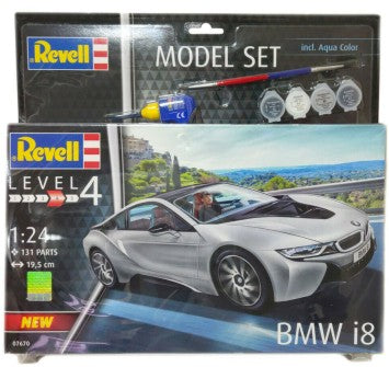 Revell 67670 1/24 BMW i8 Sports Car w/paint & glue