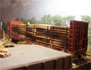 Osborn Models 1070 Ho Flatcar Lumber Load