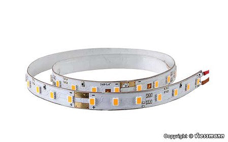 Viessmann 5089 All Scale Self-Adhesive 24V LED Light Strips with Resistors 3/32" .23cm Wide -- 4000K White 10 Sections - 7 LEDs Each, Total 9-13/16" 25cm Long