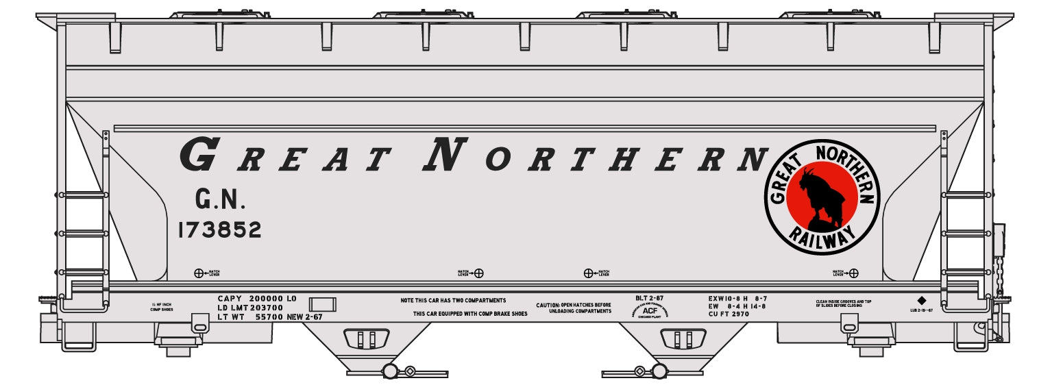 Accurail 2203 Ho 2-Bay Acg Cvd Hopper Gn
