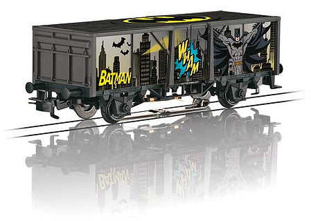 Marklin 44826 HO Scale 2-Axle Gondola with Lighted Bat Signal and Figure - 3-Rail - Ready to Run - St -- Batman (black)