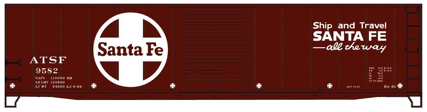 Accurail 5035 Ho 50'Yng Door Rs Boxcar Atsf