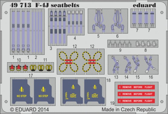 Eduard 49713 1/48 Aircraft- Seatbelts F4J for ACY (Painted)