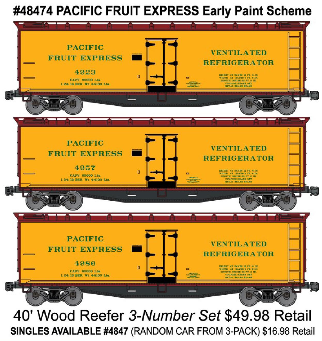 Accurail 48474 Ho Wood Reefer Pfe 3#Set