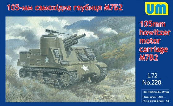 Unimodel 228 1/72 M7B2 105mm Howitzer Motor Carriage Tank