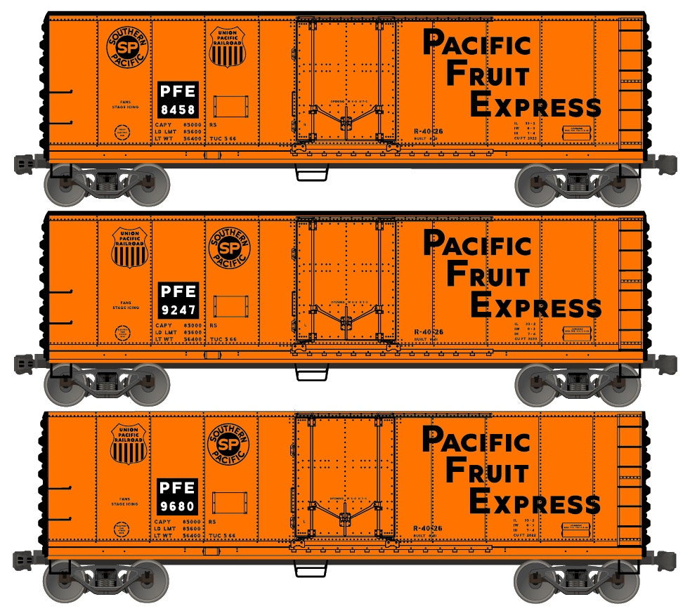 Accurail 8101 Ho 40'Steel Reefer Pfe 3#Set