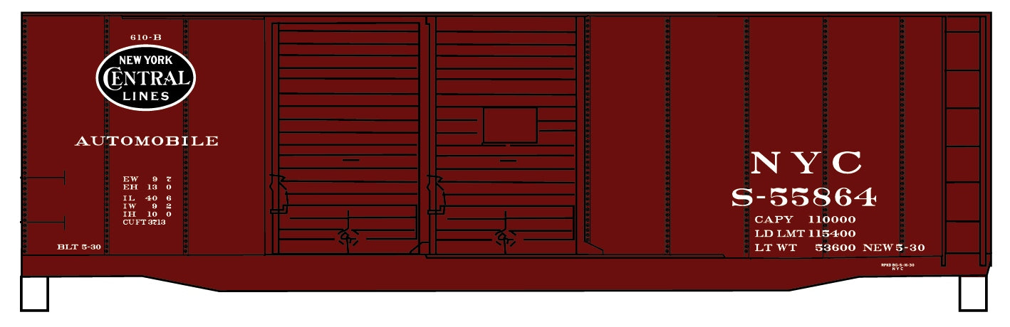 Accurail 3640 Ho 40' Dbl Door Boxcar Nyc
