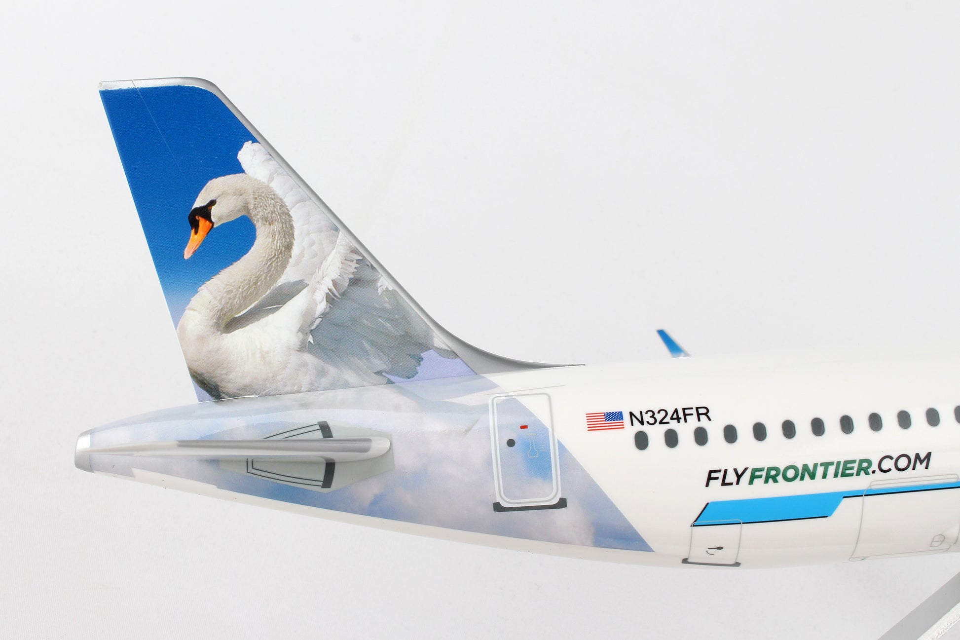 Skymarks Supreme SKR8361 Skymarks Frontier A320 1/100 Swan W/Wood Stand & Gear