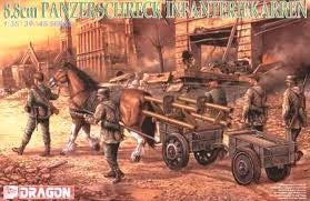 Dragon Models 6104 1/35 8.8cm Panzerschreck Infanteriekarren (5 Figs, Horse & 2 Carts)