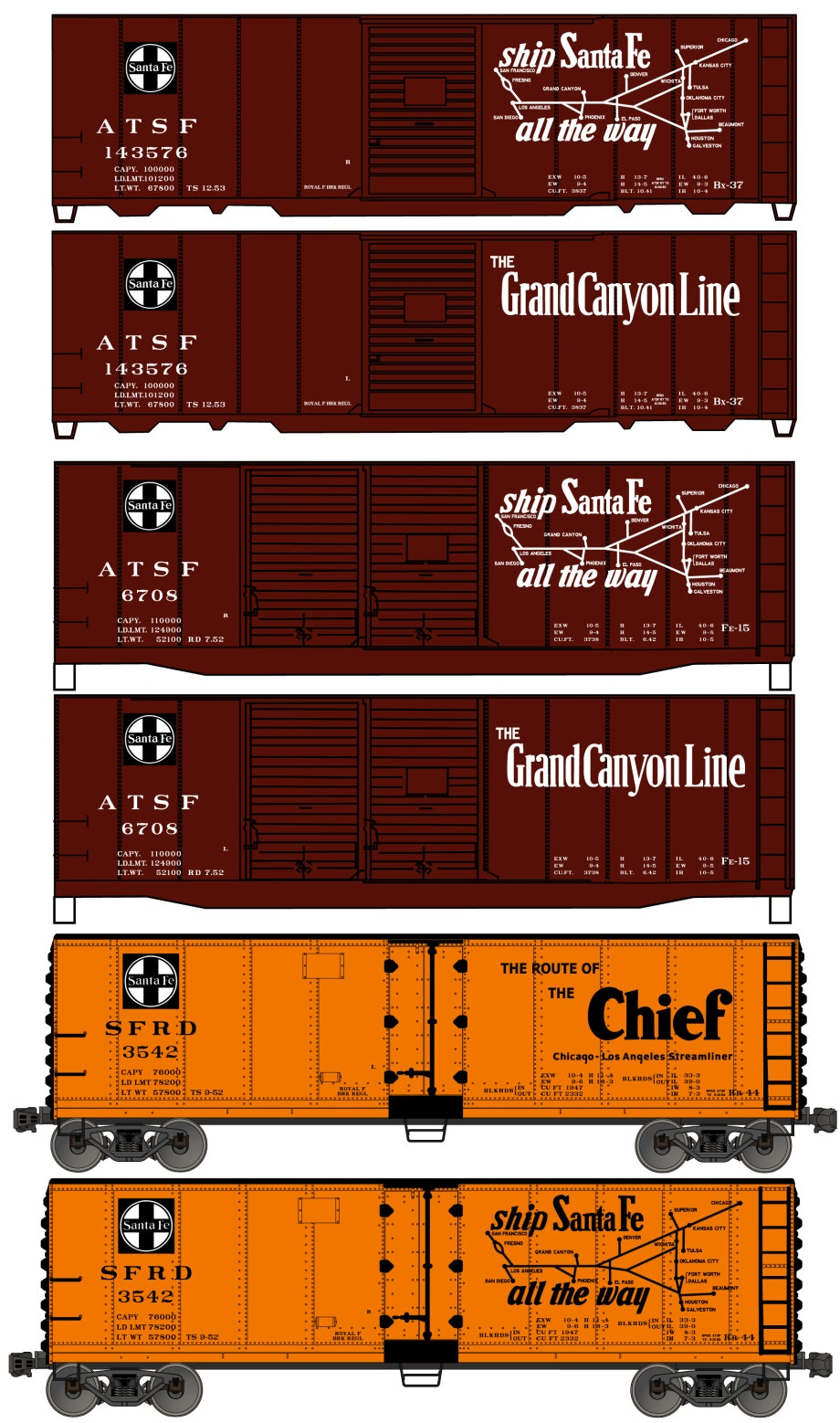 Accurail 8082 Ho Boxcars 3#Set Astf