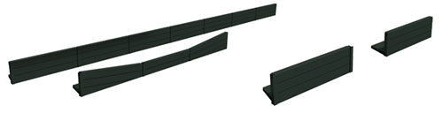 Brawa 94003 HO Scale Station Platform Edge - Kit (Plastic) -- Wood Railroad Ties 17-1/8" 43.4cm Total Length Including End Ramp Sections