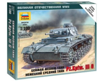 Zvezda 6119 1/100 WWII PzKpfw III G Tank (Snap)