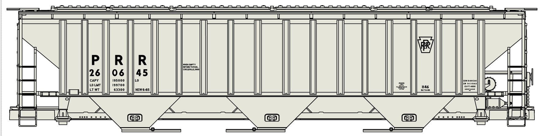Accurail 6532 Ho Ps 3-Bay Cvd Hopper Prr